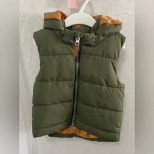 H&M Kids Dinosaur Puffer Vest - Khaki Green - Size2-3YRS EUC